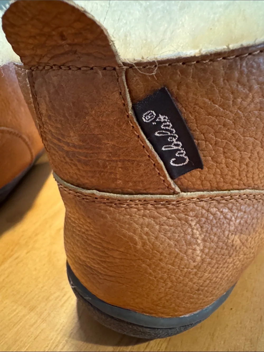 Cabela's Men's Brown Leather Shearling-Lined Slip-On Boots